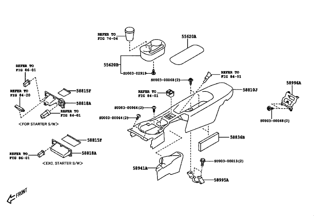 کنسول وسط تویوتا gt86