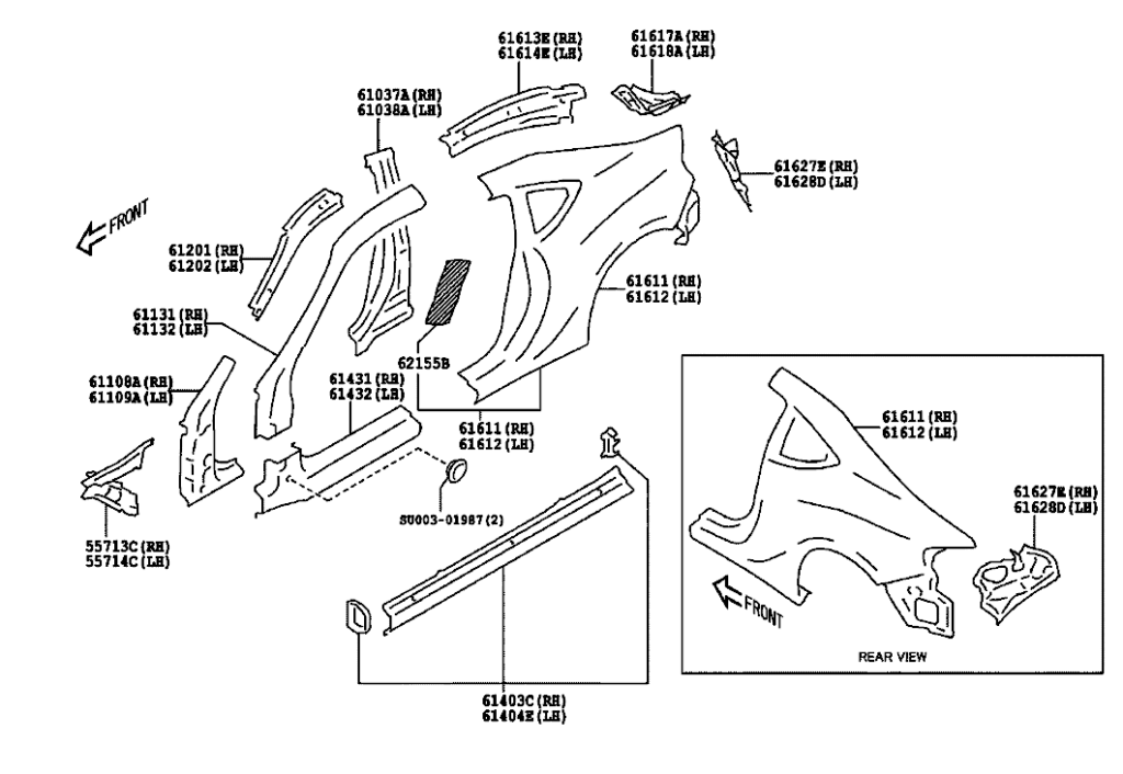 گلگیر عقب GT86