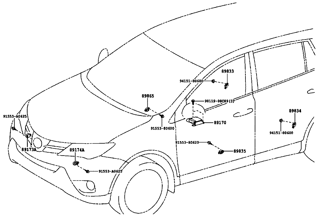 سنسور و یونیت ایربگ راوفور RAV4 2014-2015