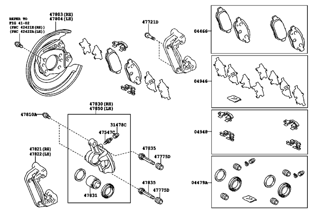 لنت ترمز عقب کرولا